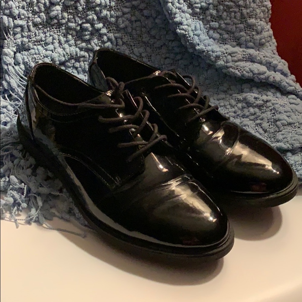 ASOS Wide Fit Patent Chunky Brogue oxfords